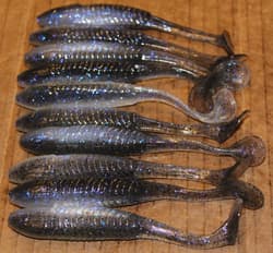 5" Swim Minnow Darker Crystal Shad Paddle Tail Swimbait Trailer for A Rig 50 pk - Thumbnail 1