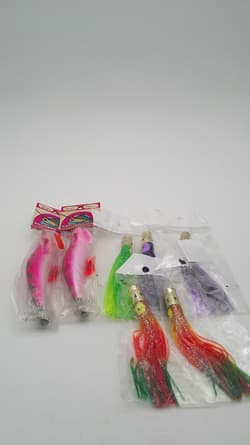 Lot of 7 Fishing Accessories Trolling Lures & Shrimp Chokka Jig *New, Sealed* - Thumbnail 1