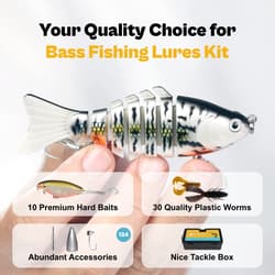 OJYDOIIIY Bass Fishing Lures Kit for Freshwater with Animated Swimbait,Topwater - Thumbnail 8