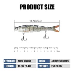 TRUSCEND Easy Catch Swimmax Fishing Lure: Noisy, Vibrating, Segmented Swimbait - Thumbnail 2