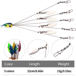 5Pack Alabama Rig 5 Arms 4 Blades Umbrella Rig Fishing Lures Bait Bass Crappie - Thumbnail 22