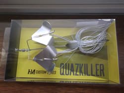 HM Custom Lures Teckel Quazkiller Twin Buzzbait 1/2oz. 02 White Silver Updraft - Thumbnail 9