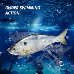 Taruor 7In Glider Fishing Lures Glide Bait Jointed Swimbait W/ Treble Hooks V2D2 - Thumbnail 12