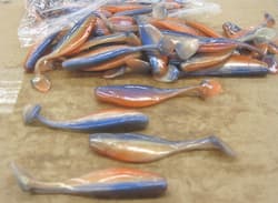 3" Shad Paddle Tail Swimbait great for Umbrella Rig 50 pk bag Sassy Gold Shad - Thumbnail 1