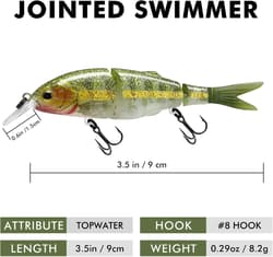 Lifelike Fishing Lures for Bass Trout Crappie, Swimbait for Freshwater Saltwater - Thumbnail 2