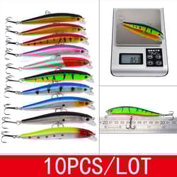 56PCS Minnow Fishing Lure Hard Artificial Mixed Swimbait Crankbait Trolling Pike - Thumbnail 7