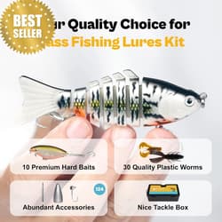 Bass Fishing Lures Kit Swimbait Plopper Chatterbait Crankbait Soft Baits Box - Thumbnail 2