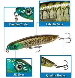 6PCS Pencil Fishing Lure Hard Trolling Sinking Swimbait Pike Saltwater Isca Bass - Thumbnail 4