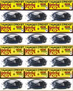 (12) Strike King 5/8 Oz Thunder Cricket Bladed Vibrating Jigs Black Blue New - Thumbnail 1