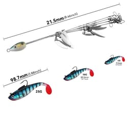 Umbrella Fishing Rig 5 Arms Alabama Rig Kit with Weedness Bait Lure Jigs Boat - Thumbnail 5