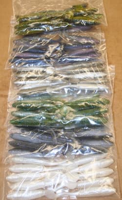 3.5" Swim Minnow Assortment Paddle Tail Swimbait Trailer for A Rig 50 pack bag - Thumbnail 2