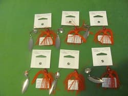 1) BAG OF 6 STRIKE KING SPINNERBAIT 3/8OZ RED COLOR. ( MAPRO38CW-69 ). - Thumbnail 2