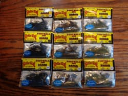 9 Strike King Tour Grade Football Jigs & 3 Pks KVD SRChunk, 1 Pk  Rage Tail Crw  - Thumbnail 1