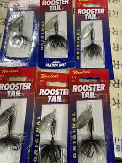 6X Yakima 208 1/8 oz Original Rooster Tail Black Fishing Spinnerbait Lure - Thumbnail 6