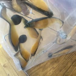 9” Umbrella Rig 4 Arm 11” With 6” Shad (9)  Pearl Black 8/0 Hook Mustad New Pkg - Thumbnail 17