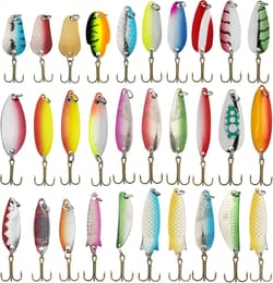 30Pcs Fishing Lures Baits Tackle, Fishing Spoon Lure Spinnerbait Bass Walleye... - Thumbnail 1
