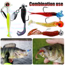 FREE FISHER 182pcs Fishing Soft Swimbaits Set,Fishing Jigs Aritificial Worms Kit - Thumbnail 9