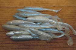 3.5" Swim Minnow Alewife Paddle Tail Swimbait Trailer for A Rig 50 pk bulk bag - Thumbnail 2