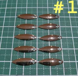 1 Silver Willow Leaf Blade 10 Pieces Metal Jig Head Rubber Vibration Custom Part - Thumbnail 1