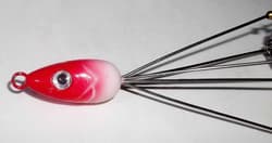 "NEW" (13 Pc) 5 Arm Alabama/Umbrella Rig Complete Set-(White/Pearl)-Bass/Walleye - Thumbnail 4