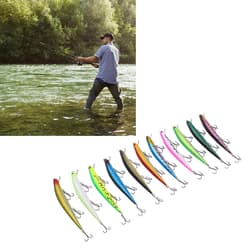 11 Pcs Simulation Minnow Lure Plastic Fishing Bait Fishing Accessories - Thumbnail 2