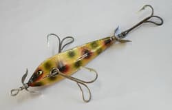 Heddon 1500 DUMMY DOUBLE 1910's Rare Minnow Wood Old Lure Free shipping - Thumbnail 1
