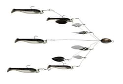 Fully Rigged 5 Arms 8 Bladed Umbrella Rig Bass Lure W/Swim Baits and Jig Heads  - Thumbnail 1