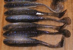 5" Swim Minnow Darker Crystal Shad Paddle Tail Swimbait Trailer for A Rig 50 pk - Thumbnail 3