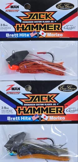 (Ct of 2) Z-Man Evergreen Chatterbait Jack Hammer 3/8 oz Evergreen Custom Blade! - Thumbnail 1