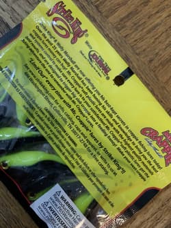 Mr Crappie Strike King Scizzor Shad Body Tuxedo Black - Thumbnail 5