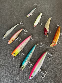 Bundle of 9 saltwater lures including Loaded and Pop Queen - Thumbnail 1