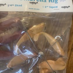 7” Umbrella Rig 4 Arm With 4” Shad (5)  Pearl Shim New In Package McKala Fishing - Thumbnail 4