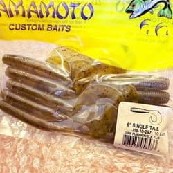 Gary YAMAMOTO 6 inch 8 inch Single Tail Grub 28pcs Worm Set, Opened but Un, - Thumbnail 4