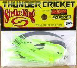 (12) Strike King 5/8 Oz Thunder Cricket Bladed Jigs Chartreuse Blue Glimmer New - Thumbnail 3