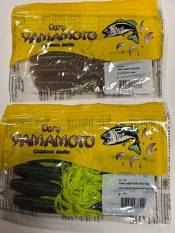 Gary Yamamoto Worm Set Fat Squid Cinnamon Green Flake  so - Thumbnail 1