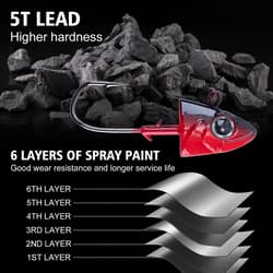 Swimbait Jig Heads, Colored Lead Jig Head Hooks for Freshwater Saltwater, Pai... - Thumbnail 3