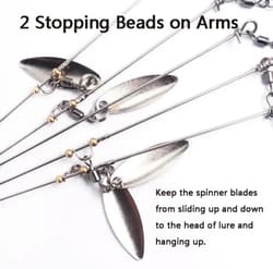 Alabama Umbrella Rig Swim Baits Fishing Lure Tackle Willow Blade 5 Arm No Hooks - Thumbnail 4