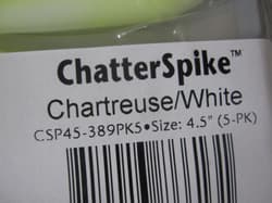 Z-MAN Chatter Spike Chartreuse/White New Chatterbait Trailer Lures - Thumbnail 2