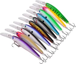 Fishing Lures Hard Baits Bass Crankbait Minnow, 10pcs Deep Diving Swimbait wi... - Thumbnail 9
