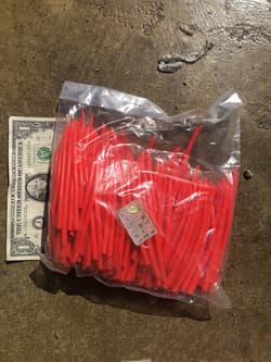 Bulk Pack Surge Tube Lt Red 3/0 Cut Trolling Saltwater Lures Striper Eel Rig - Thumbnail 1