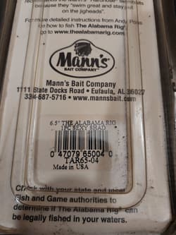 Mann's Bait Company The Alabama Rig by Andy Poss 6.5" Sexy Shad - Thumbnail 4