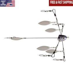 Tour Grade Titanium Umbrella Rig Five Wire System Fishing Lure 3D Eyes New - Thumbnail 1