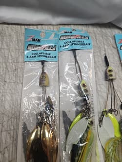 4 Z MAN QUADZILLA Collapsible 4 Arm Spinnerbait Umbrella Rig Fishing Lures  - Thumbnail 2