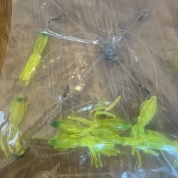 9” Umbrella Rig 4 Arm 11” With 5.5” Squid (9)  8/0 Mustad New Chartreuse Green - Thumbnail 15