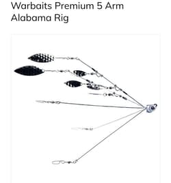 Rare VTG CharkBait Warbaits Premium 5 Arm Alabama Rig Stainless Steel - Thumbnail 1