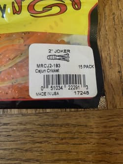 Mr. Crappie By Strike King MRCJ2-193 2” Joker Cajun Cricket 1ea 15pk-NEW-SHIP24H - Thumbnail 3