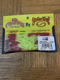 Mr. Crappie Strike King 2” Joker Red Chartreuse Sparkle Glow - Thumbnail 1