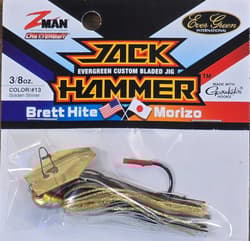 (Ct of 2) Z-Man Evergreen Chatterbait Jack Hammer 3/8 oz Evergreen Custom Blade! - Thumbnail 2