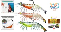 Realistic TPE Bass Lures - 3.5in Shrimp Swimbait for Freshwater & Saltwater - Thumbnail 2