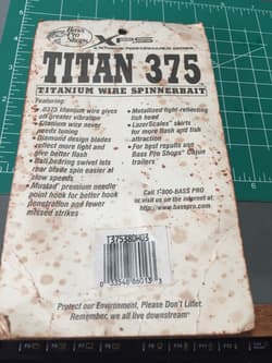 VERY RARE BASS PRO SHOPS TITAN 375 TITANIUM 3/8OZ. SPINNERBAIT NEW IN WORN PKG. - Thumbnail 3